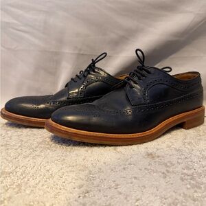 Banana Republic Black Leather Oxfords with Tan Soles